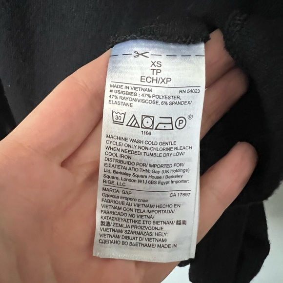 Gap Womens Classic Black Short Sleeve Scoop Neck Summer Preppy Midi Dress XS - Picture 4 of 4